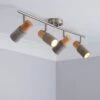Dunelm Inka 4 Light Concrete Wood Spotlight Bar