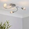 Dunelm Grace 3 Light Chrome Semi-Flush Ceiling Fitting