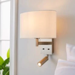 Dunelm Reader Shaded Ivory Wall Light