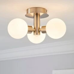 Dunelm Hamptworth 3 Light Frosted Glass Semi-Flush Ceiling Fitting