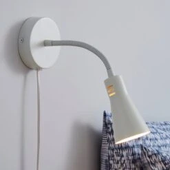 Dunelm Nola Adjustable Easy Fit Plug In Wall Light Ivory