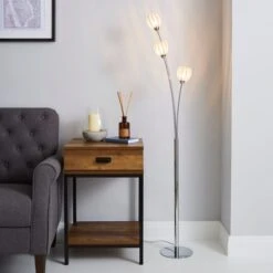 Dunelm Rosa 3 Light Chrome Floor Lamp