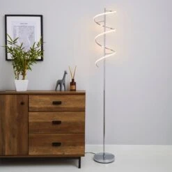 Dunelm Apollo Integrated LED Dimmable Chrome Floor Lamp