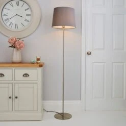 Dunelm Tula Micro Pleat Grey Shade Floor Lamp