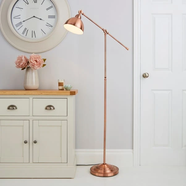 Dunelm Lever Arm Copper Floor Lamp 1 Dunelm Lever Arm Copper Floor Lamp