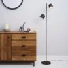 Elements Harme 2 Light Black Touch Dimmable Floor Lamp