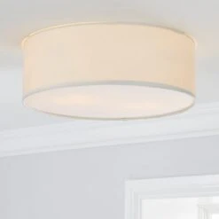 Dunelm Sara 38cm Ivory Shade Flush Ceiling Fitting