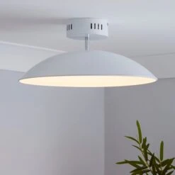 Dunelm Usk White Semi-Flush Ceiling Fitting