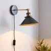 Dunelm Logan Grey Industrial Easy Fit Plug In Wall Light