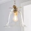 Dunelm Mase Bell 1 Light Pendant Glass Ceiling Fitting