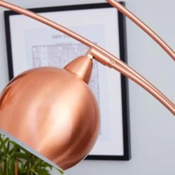 Dunelm Herm 3 Arm Arc Copper Floor Lamp -Home Lighting 30674395 alt03
