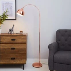Dunelm Herm Arc Copper Floor Lamp