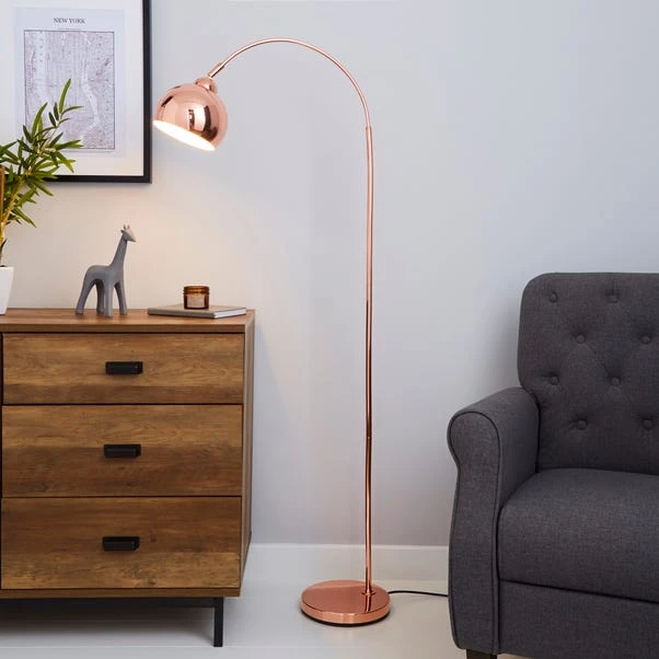 Dunelm Herm Arc Copper Floor Lamp 1 Dunelm Herm Arc Copper Floor Lamp