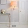 Dunelm Halle French Velvet Jewel Blush Pink Floor Lamp