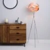 Dunelm Harley Crushed Velvet Blush Floor Lamp