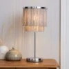 Dunelm Jaz Fringe Grey Table Lamp