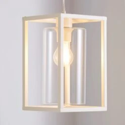 Dunelm London 1 Light Pendant Cream Industrial Ceiling Fitting