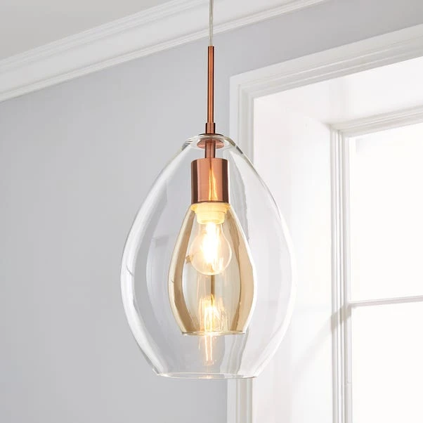 Dunelm Eden Pendant Ceiling Fitting Copper 1 Dunelm Eden Pendant Ceiling Fitting Copper