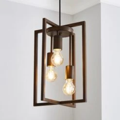 Dunelm London 3 Light Bronze Industrial Pendant Fitting