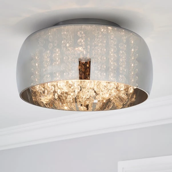 Dunelm Seychelles Smoked Flush Ceiling Fitting 1 Dunelm Seychelles Smoked Flush Ceiling Fitting