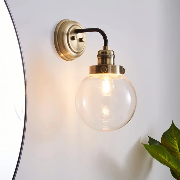 Dunelm Broden Bathroom Wall Light Ant Brass 1 Dunelm Broden Bathroom Wall Light Ant Brass