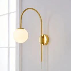 Dunelm Eniola Easy Fit Plug In Wall Light Gold