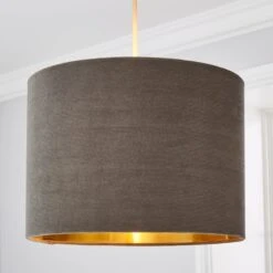 Dunelm Grey Santos Velvet Corduroy Shade