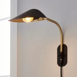 Dunelm Savona Easy Fit Plug In Wall Light Black