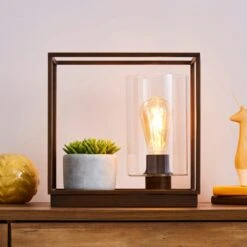 Dunelm London Shelf Table Lamp Bronze Industrial