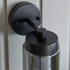 Dunelm Ellison Matt Black Smoked Glass Outdoor Wall Light 11 Dunelm Ellison Matt Black Smoked Glass Outdoor Wall Light -Home Lighting 30730430 alt05