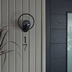 Dunelm Fort Halo Black Smoked Glass Outdoor Wall Light -Home Lighting 30730434 alt03