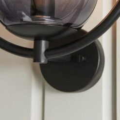 Dunelm Fort Halo Black Smoked Glass Outdoor Wall Light -Home Lighting 30730434 alt05