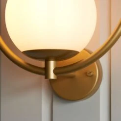 Dunelm Fort Halo Gold Frosted Glass Outdoor Wall Light -Home Lighting 30730435 alt02