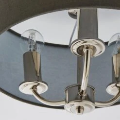 Dunelm Preston Nickel Charcoal Flush Ceiling Fitting -Home Lighting 30730505 alt02