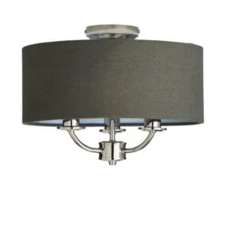 Dunelm Preston Nickel Charcoal Flush Ceiling Fitting -Home Lighting 30730505 alt05