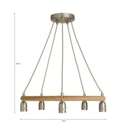 Dunelm Shelley Rope 5 Light Ceiling Fitting -Home Lighting 30730532 alt07
