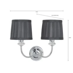 Dorma Genevieve 2 Light Grey Wall Light -Home Lighting 30730572 alt07