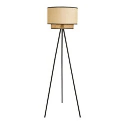 Dunelm Malika Cane 2 Tier Tripod Floor Lamp -Home Lighting 30730580 alt05