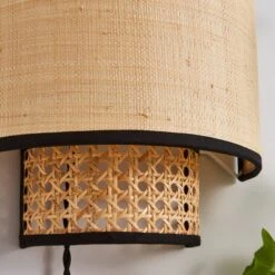 Dunelm Malika Cane Easy Fit Plug In Wall Light -Home Lighting 30730582 alt04