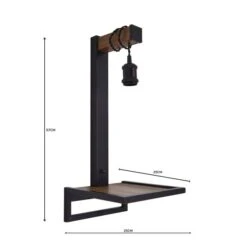 Dunelm Fulton Easy Fit Plug In Shelf Wall Light -Home Lighting 30731173 alt06