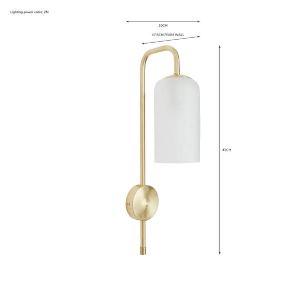 Dunelm Palazzo Gold Effect Easy Fit Plug In Wall Light 6 Dunelm Palazzo Gold Effect Easy Fit Plug In Wall Light - Image 6