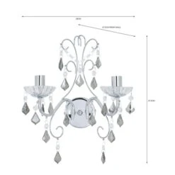 Dunelm Sophy 2 Light Wall Light -Home Lighting 30731224 alt07