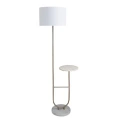 Dunelm Carrara Marble Base Floor Lamp With Table -Home Lighting 30731228 alt05