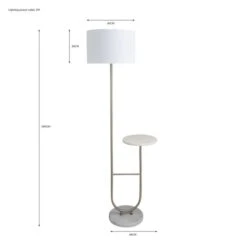 Dunelm Carrara Marble Base Floor Lamp With Table -Home Lighting 30731228 alt07