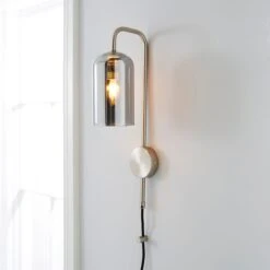 Dunelm Palazzo Chrome Easy Fit Plug In Wall Light