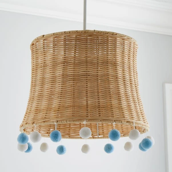 Dunelm Fiesta Rattan Pom Pom Easy Fit Pendant Shade 2 Dunelm Fiesta Rattan Pom Pom Easy Fit Pendant Shade - Image 2