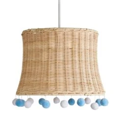 Dunelm Fiesta Rattan Pom Pom Easy Fit Pendant Shade 8 Dunelm Fiesta Rattan Pom Pom Easy Fit Pendant Shade -Home Lighting 30734618 alt05