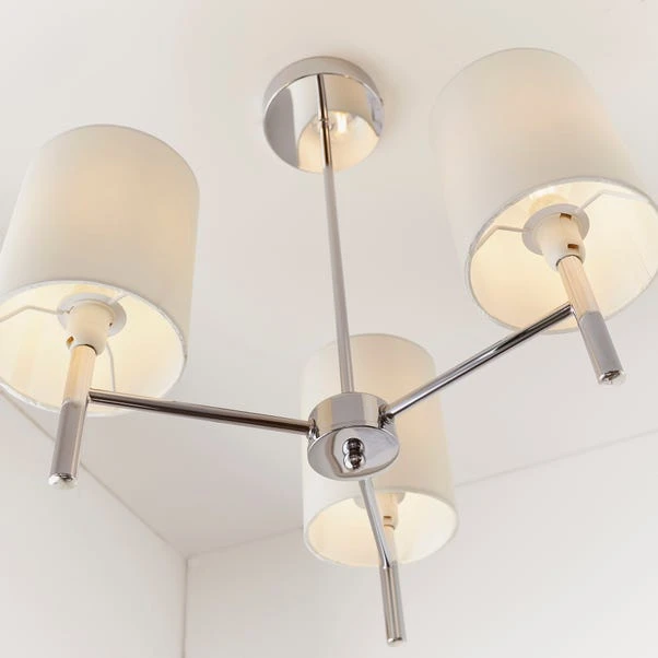 Vogue Lighting Vogue Dewey Chrome 3 Light Flush Ceiling Fitting 4 Vogue Lighting Vogue Dewey Chrome 3 Light Flush Ceiling Fitting - Image 4