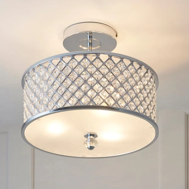 Vogue Lighting Vogue Crystal Hudson 3 Light Flush Ceiling Fitting 1 Vogue Lighting Vogue Crystal Hudson 3 Light Flush Ceiling Fitting