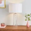 Dunelm Aero Ribbed Glass Table Lamp